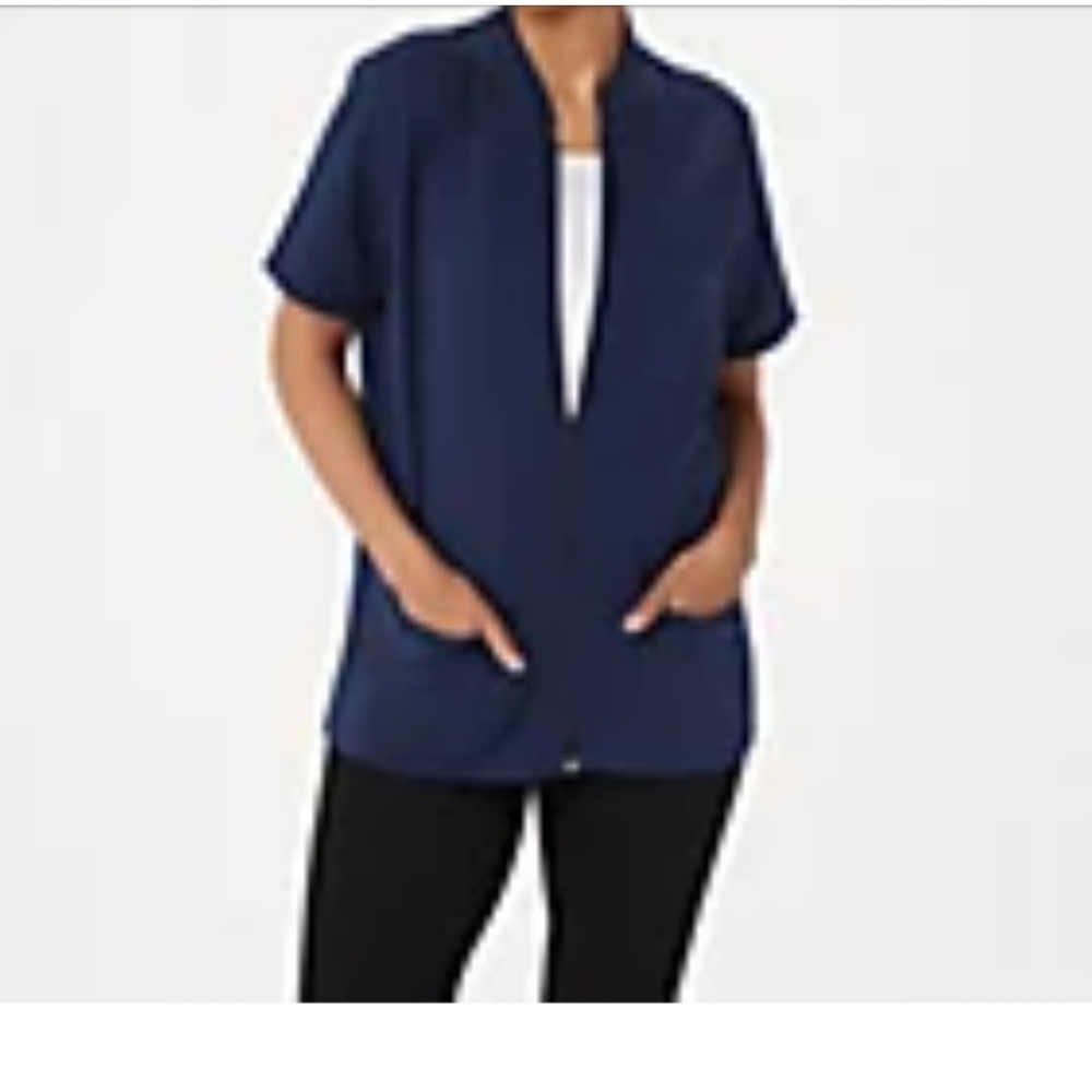 Denim&Co Short-Sleeve Jip-Front Jacket